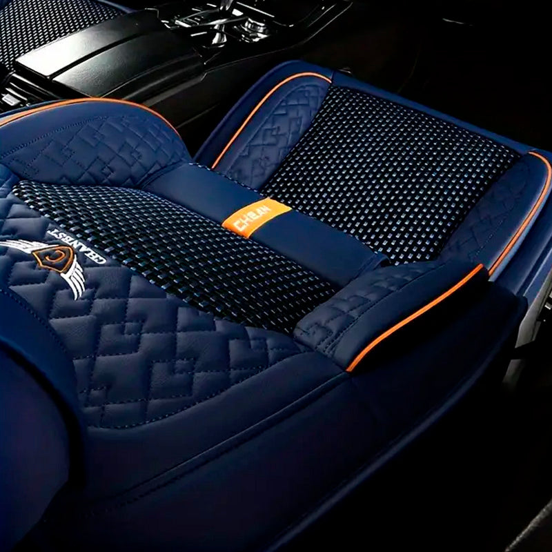Fundas Completas para Asientos de Coche en cuero Italiano universal + REGALO: alfombrillas completas incluidas